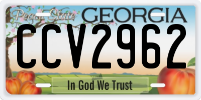 GA license plate CCV2962