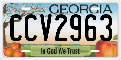 GA license plate CCV2963