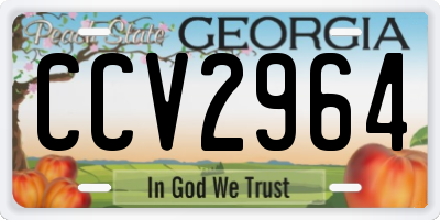 GA license plate CCV2964