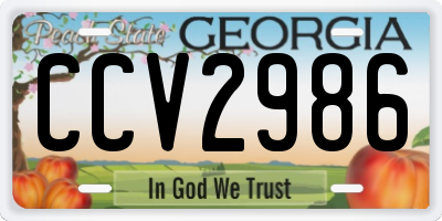 GA license plate CCV2986