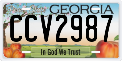 GA license plate CCV2987
