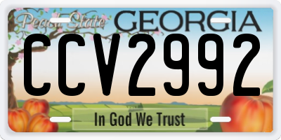 GA license plate CCV2992