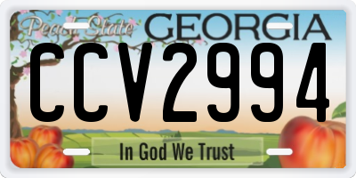 GA license plate CCV2994