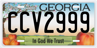 GA license plate CCV2999