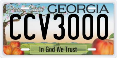 GA license plate CCV3000