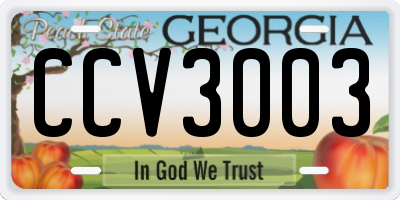 GA license plate CCV3003