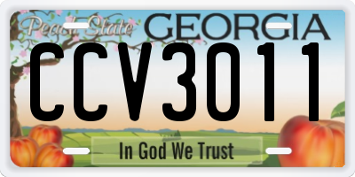 GA license plate CCV3011