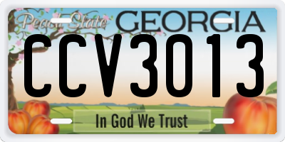 GA license plate CCV3013