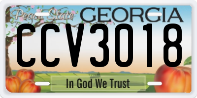 GA license plate CCV3018
