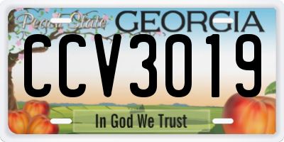 GA license plate CCV3019