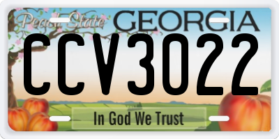 GA license plate CCV3022