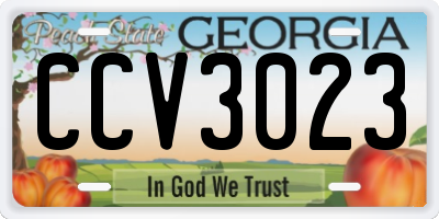GA license plate CCV3023