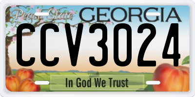 GA license plate CCV3024