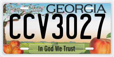 GA license plate CCV3027