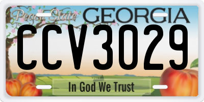 GA license plate CCV3029