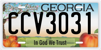 GA license plate CCV3031