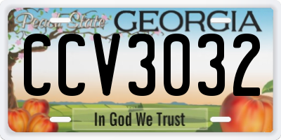 GA license plate CCV3032