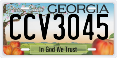 GA license plate CCV3045