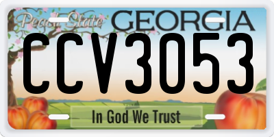 GA license plate CCV3053