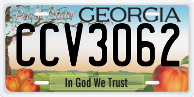 GA license plate CCV3062