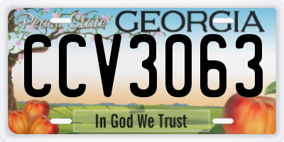 GA license plate CCV3063