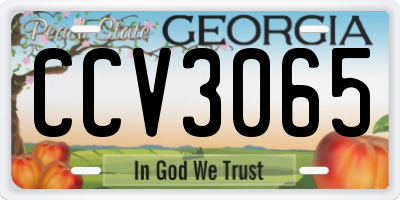 GA license plate CCV3065