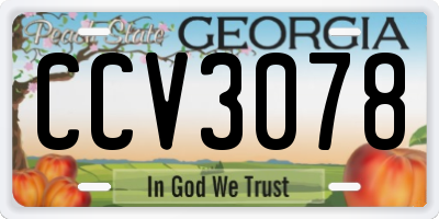GA license plate CCV3078