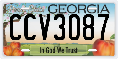 GA license plate CCV3087