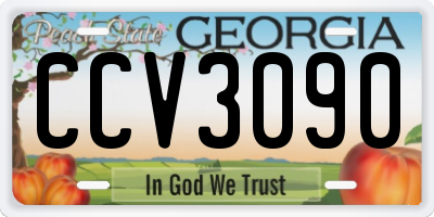 GA license plate CCV3090