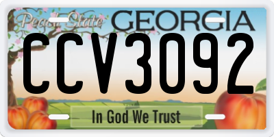 GA license plate CCV3092