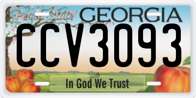 GA license plate CCV3093
