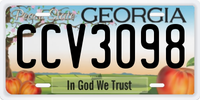 GA license plate CCV3098