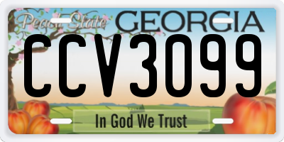 GA license plate CCV3099