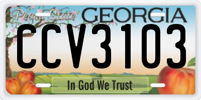 GA license plate CCV3103