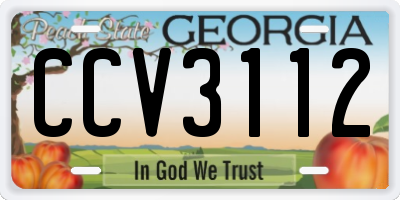 GA license plate CCV3112