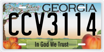 GA license plate CCV3114