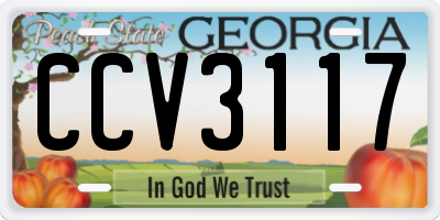 GA license plate CCV3117