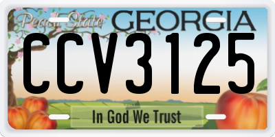 GA license plate CCV3125