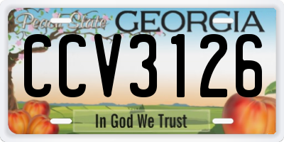 GA license plate CCV3126
