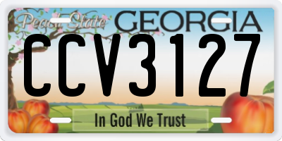 GA license plate CCV3127