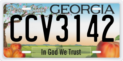 GA license plate CCV3142