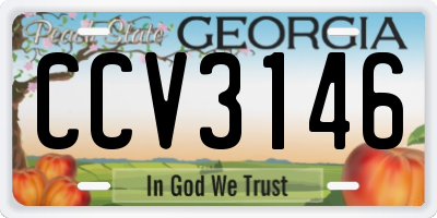 GA license plate CCV3146