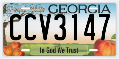 GA license plate CCV3147