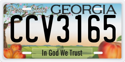 GA license plate CCV3165