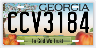 GA license plate CCV3184
