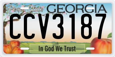 GA license plate CCV3187
