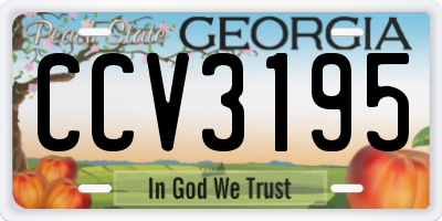 GA license plate CCV3195