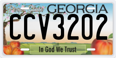 GA license plate CCV3202