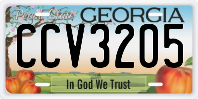 GA license plate CCV3205