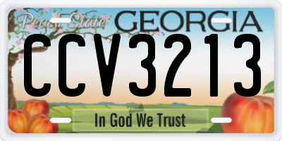 GA license plate CCV3213